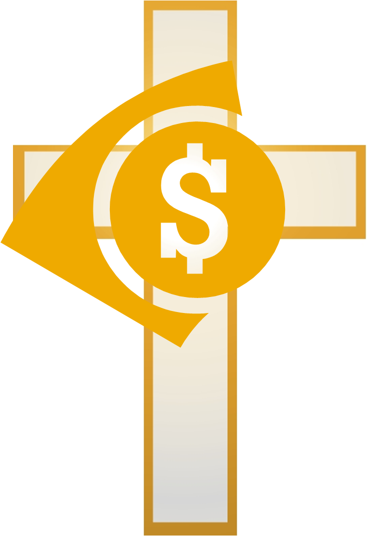 Cross and dollar-sign