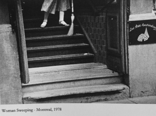 Woman sweeping