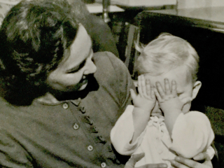 Peekaboo with mom 1944