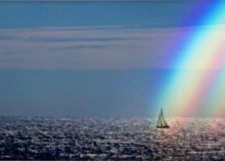 Rainbow sailboat