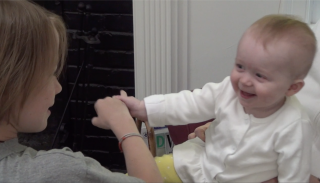 Caroline Laughing with Miles