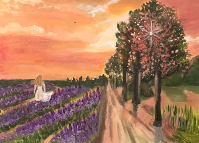 Reverie in Orange and Lavender by Bobbye Terry