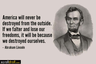 Abraham-Lincoln- detroying ourselves: