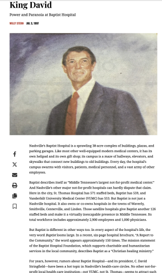 NASHVILLE SCENE KING DAVID